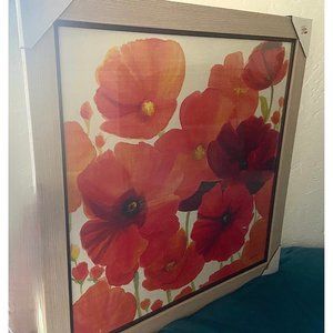 30 x 30 print of red flowers
